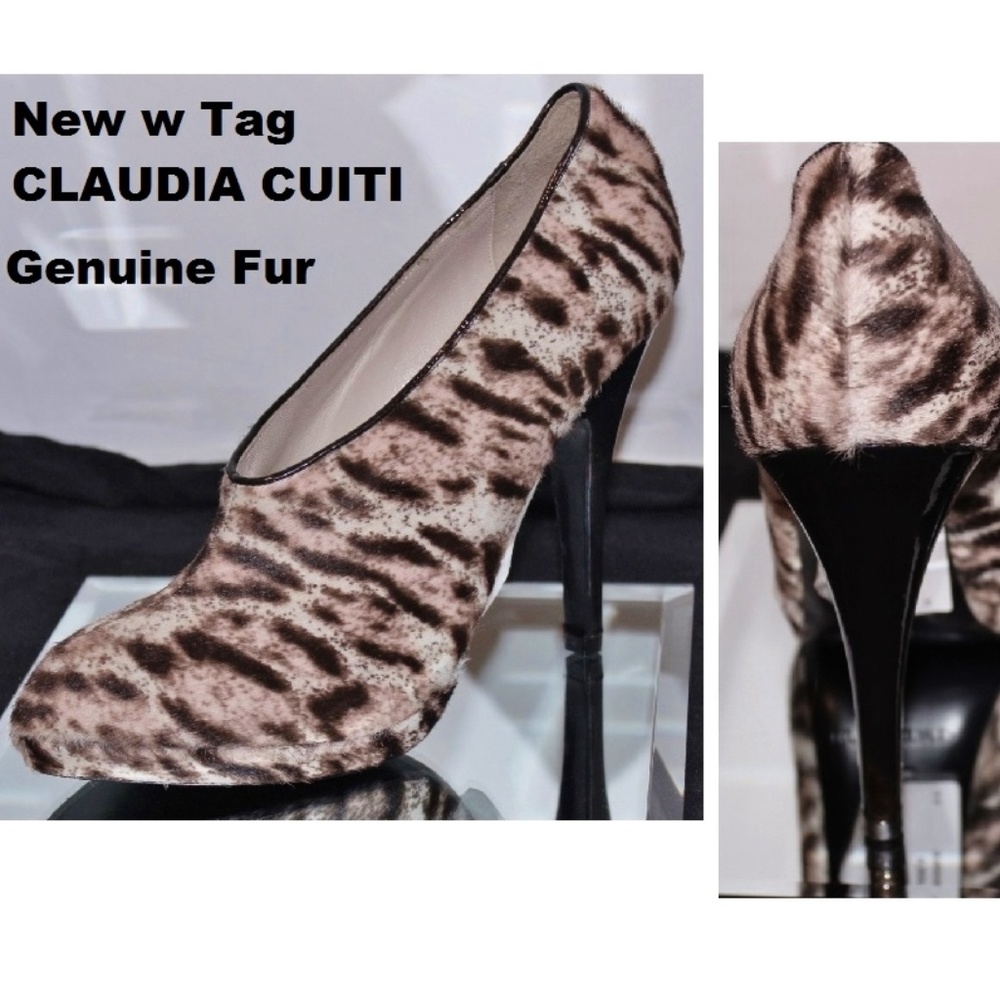 NWT Vampy Vixen Italian Tiger Calf Fur Booties